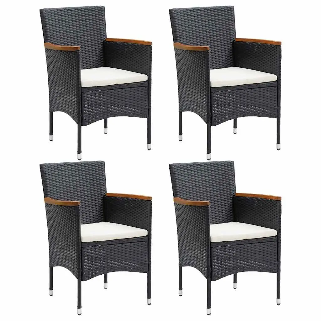 5 Piece Garden Dining Set Outdoor Furniture Black Patio Seating