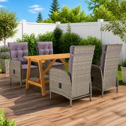 Specifications of the 5 Piece Garden Dining Set - Grey
