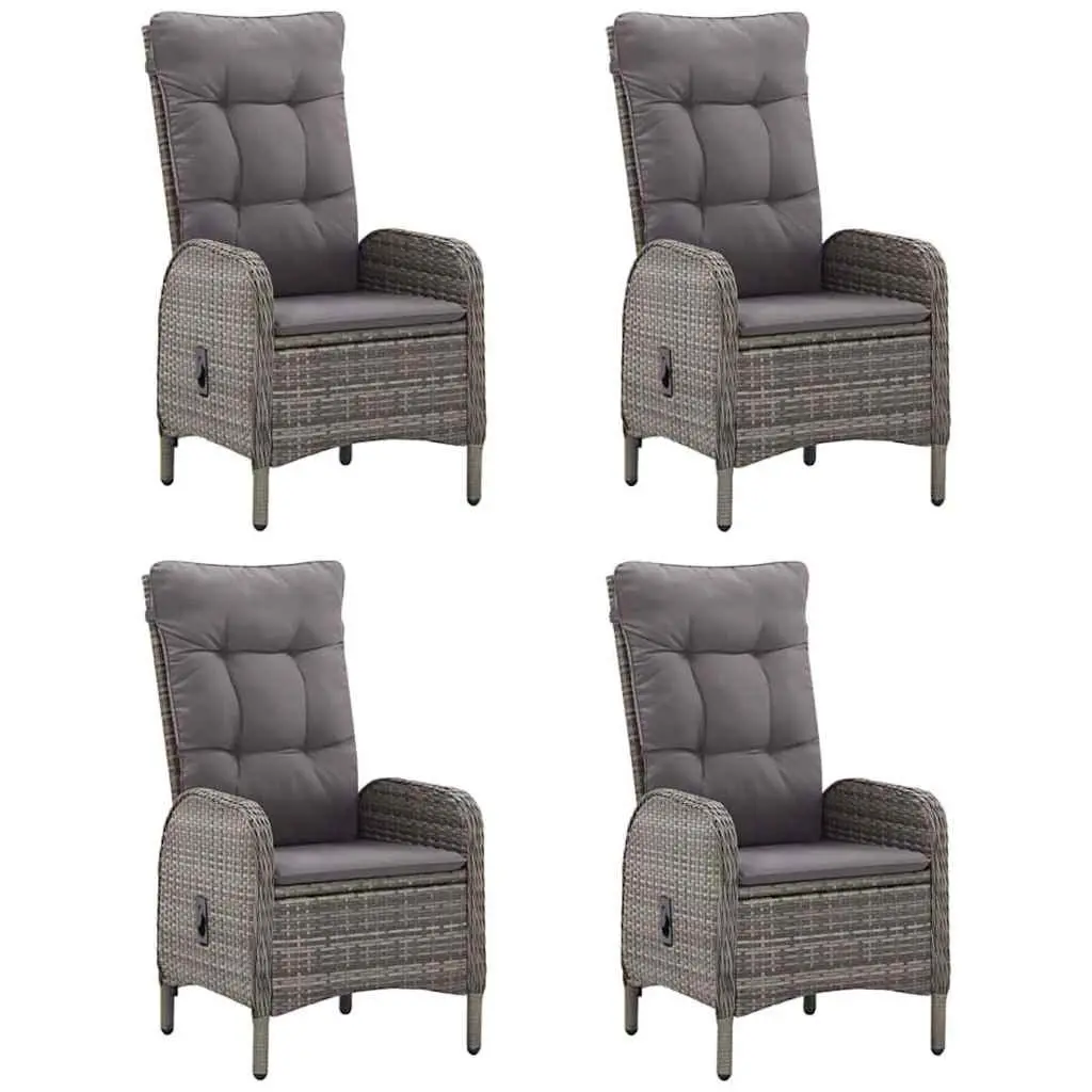 5 Piece Garden Dining Set Grey Acacia Wood Steel Frame Outdoor Furniture
