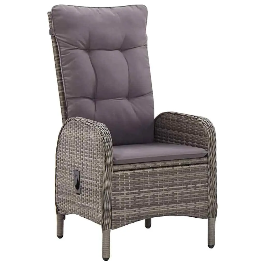 5 Piece Garden Dining Set Grey Acacia Wood Steel Frame Outdoor Furniture