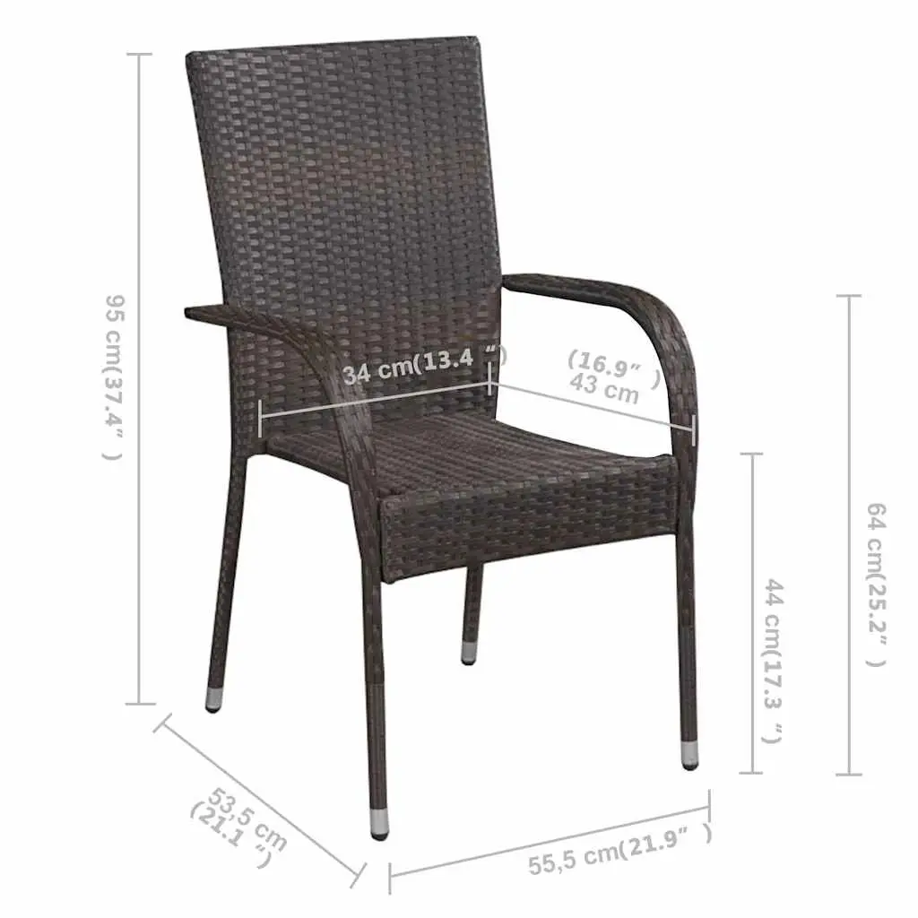 Garden Dining Set Outdoor Furniture 5 Piece Brown Patio Rattan Table Chairs