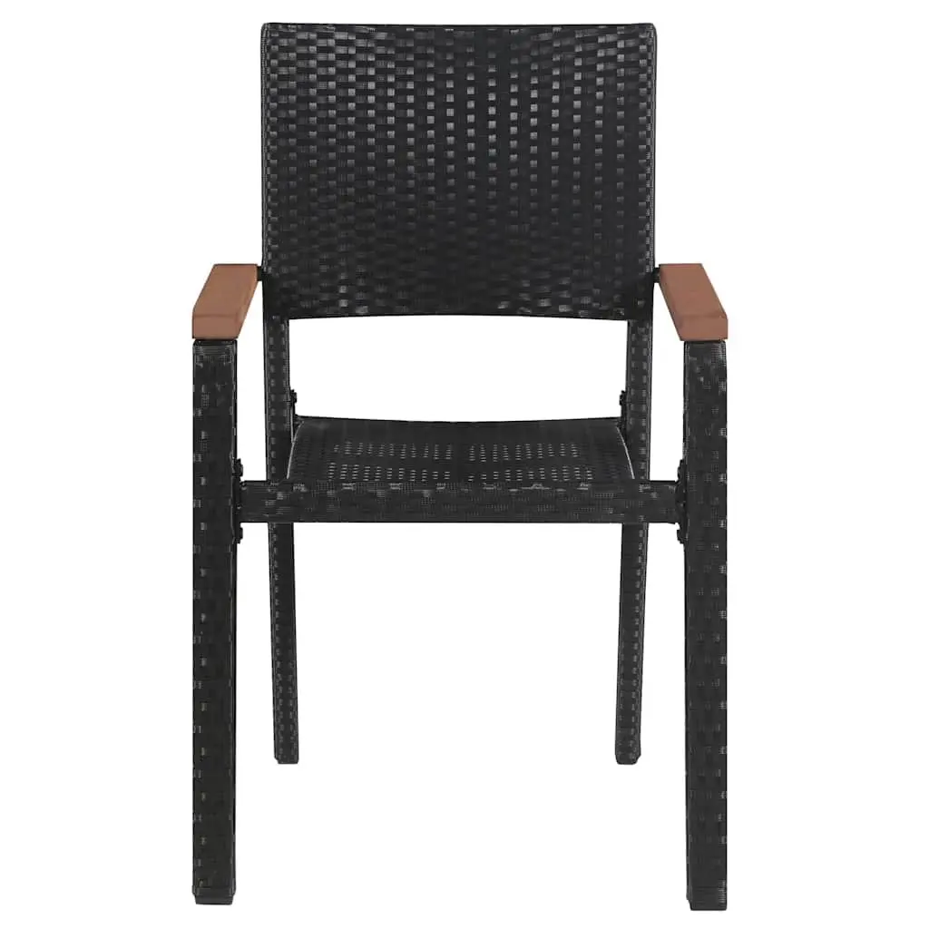 5 Piece Garden Dining Set Outdoor Use Black