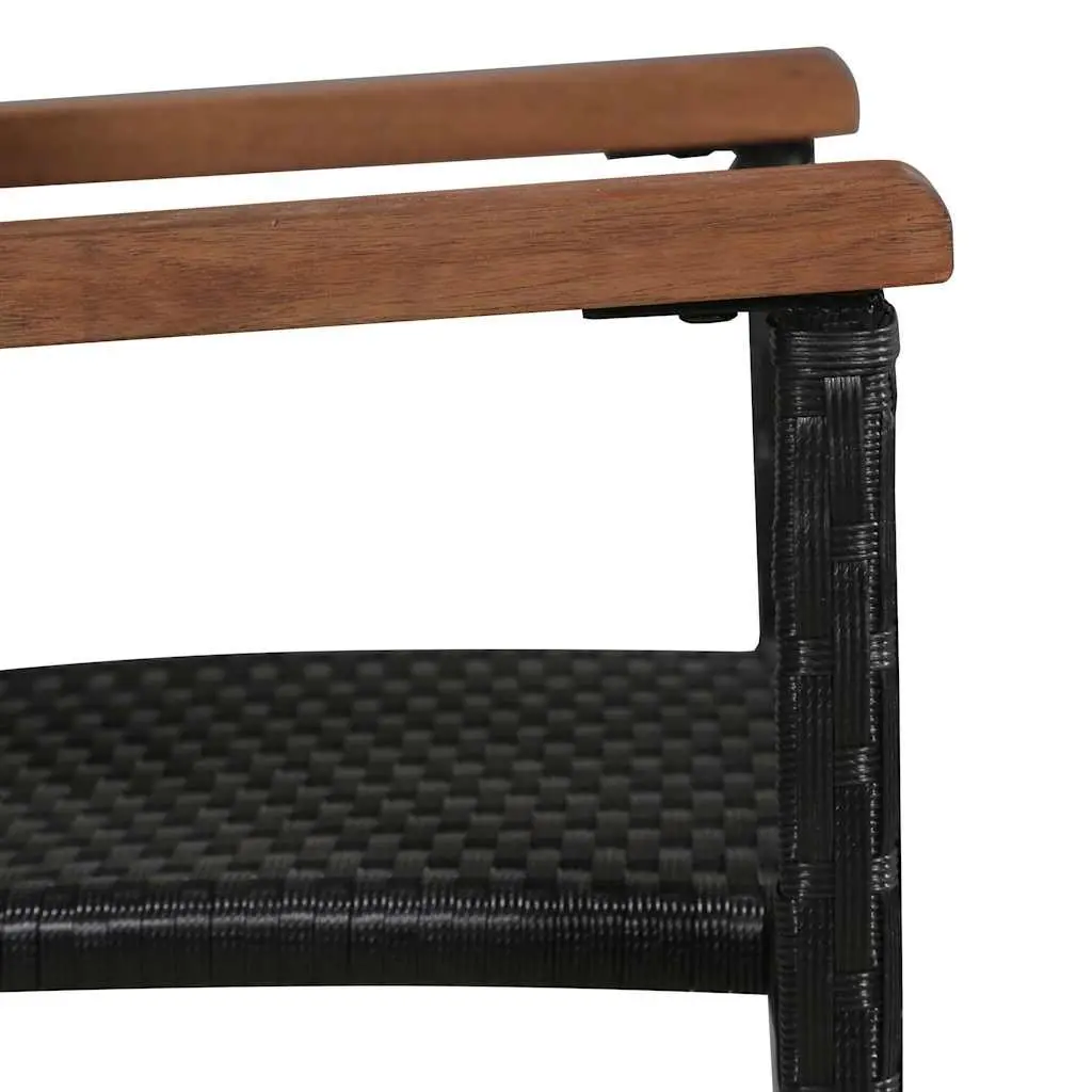 5 Piece Garden Dining Set Outdoor Use Black