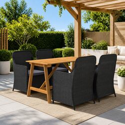 5-Piece Black Outdoor Dining Set Specifications