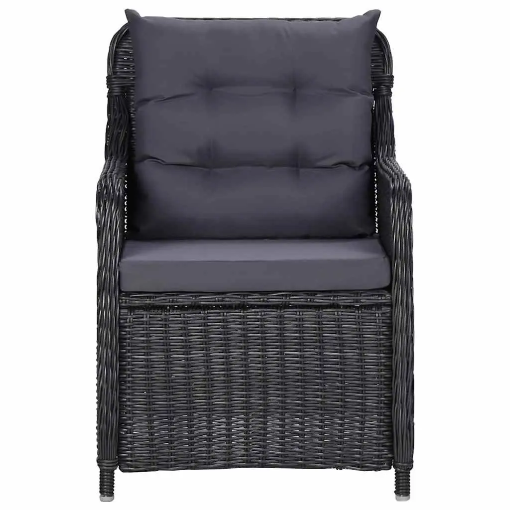 Garden Dining Set 5 Piece Outdoor Furniture Table Chairs Black Weather Resistant
