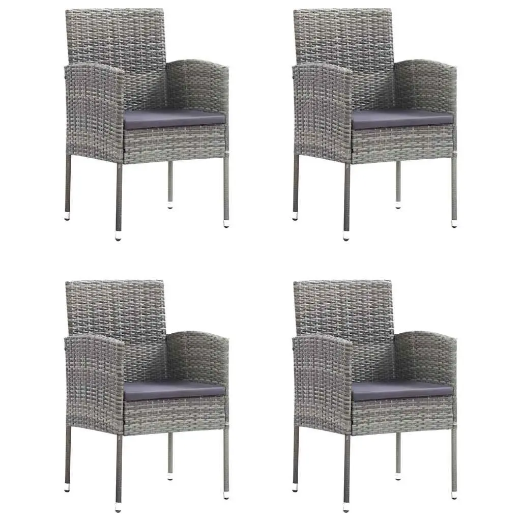5 Piece Garden Dining Set Outdoor Furniture Table Chairs Patio Seating Grey