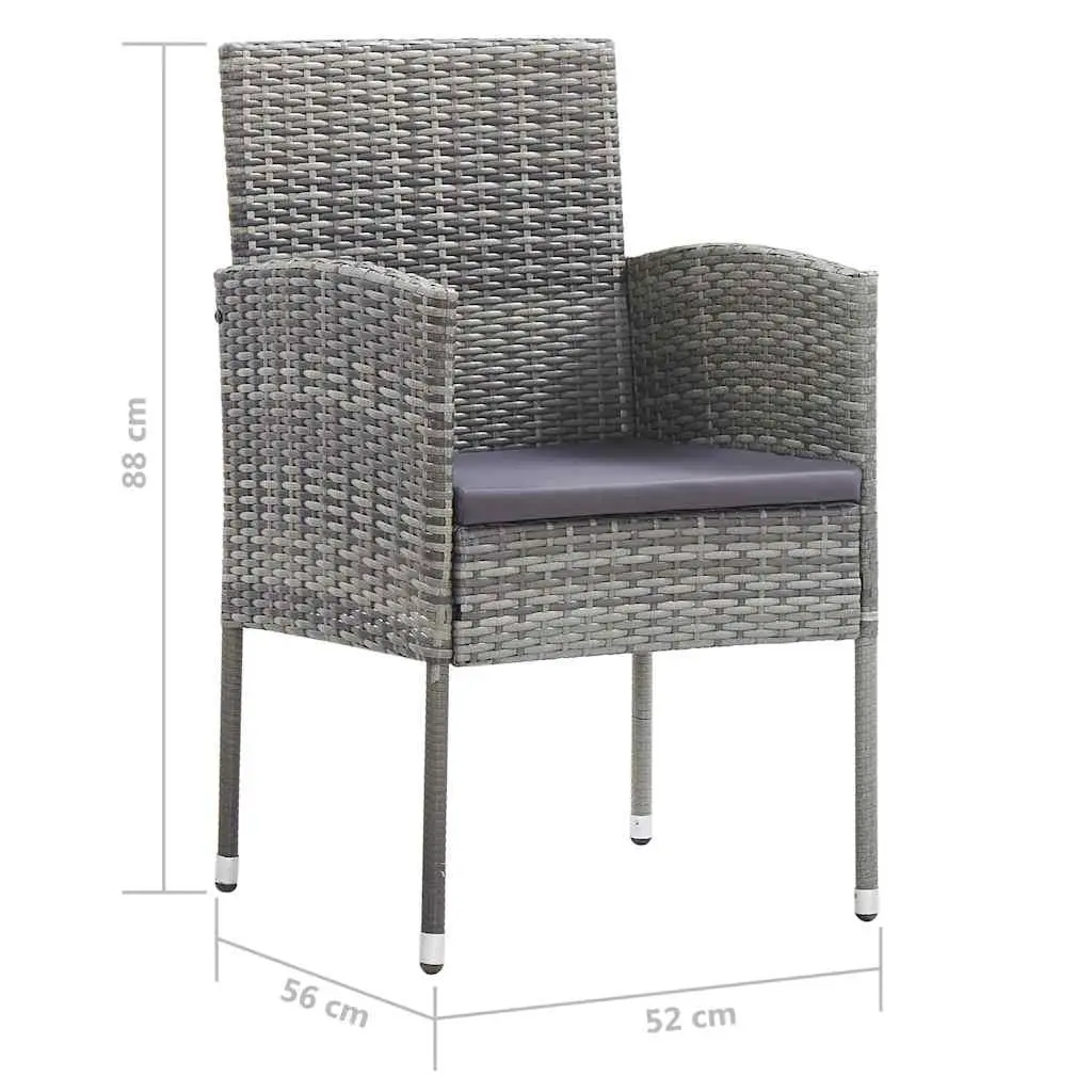 5 Piece Garden Dining Set Outdoor Furniture Table Chairs Patio Seating Grey