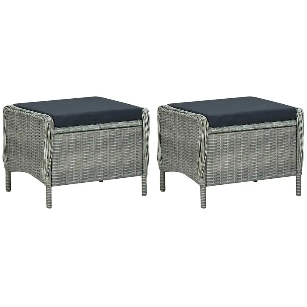 7 Piece Garden Dining Set Outdoor Table Chairs Stools Grey