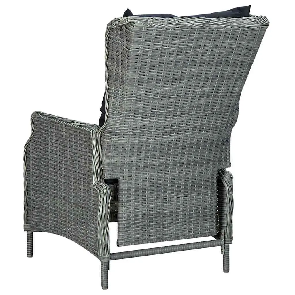 7 Piece Garden Dining Set Outdoor Table Chairs Stools Grey