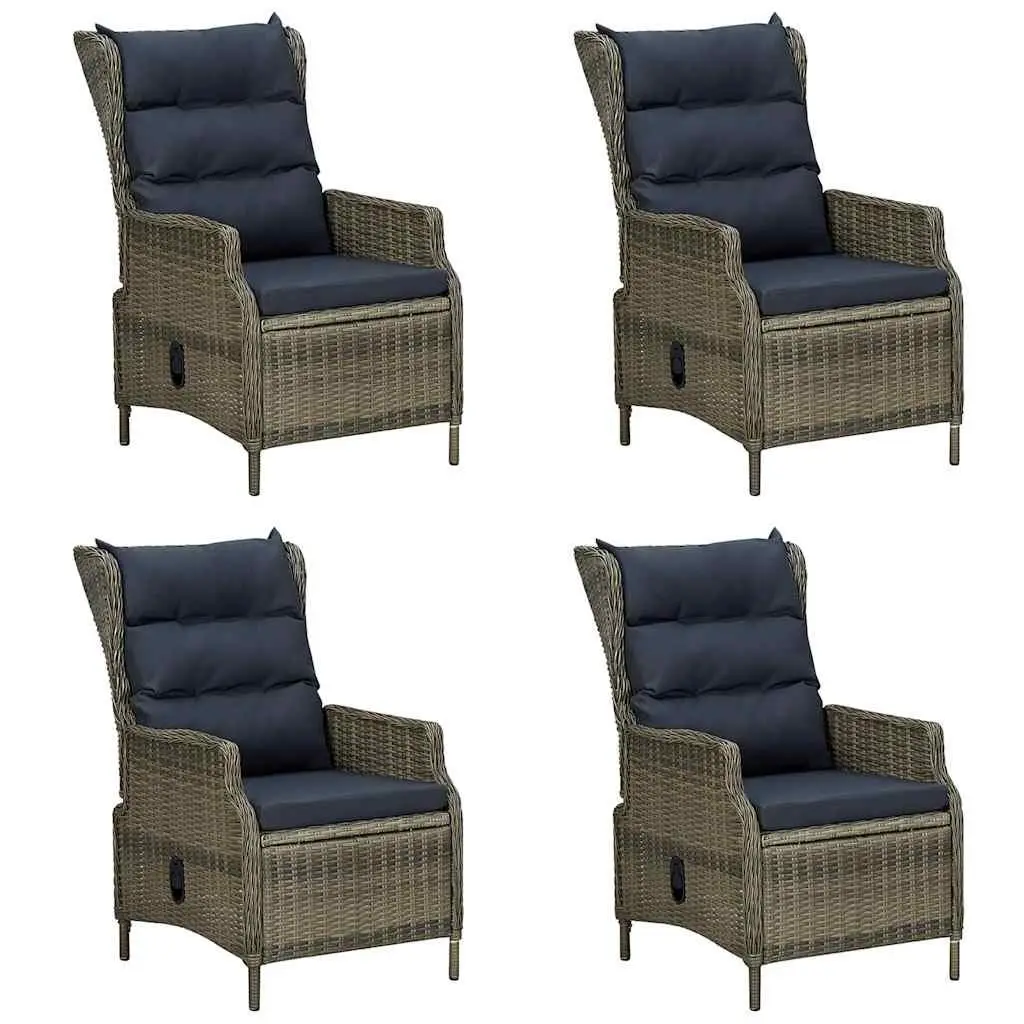 7 Piece Garden Dining Set Outdoor Table Chairs Stools Brown Acacia Wood Rattan
