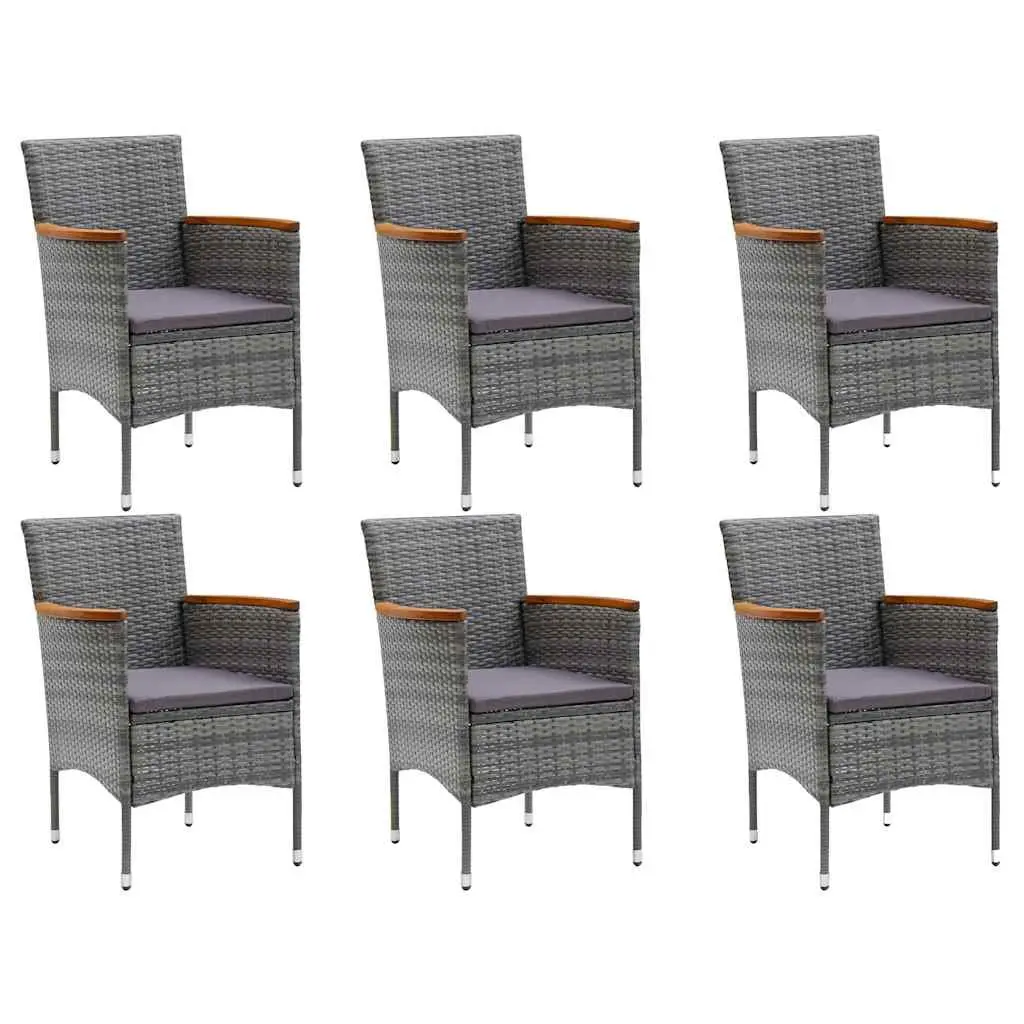 7-Piece Grey Rattan Garden Dining Set