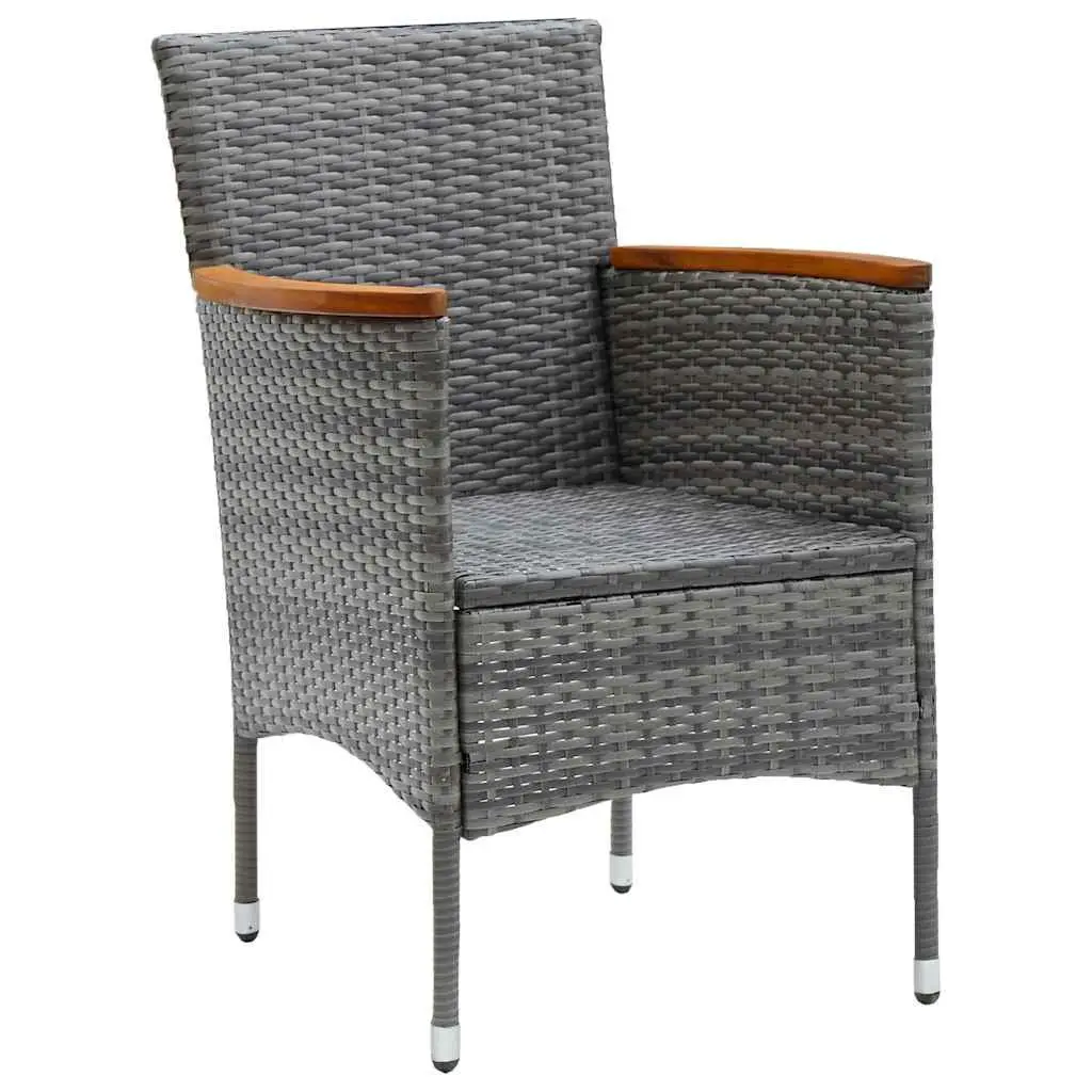 7-Piece Grey Rattan Garden Dining Set