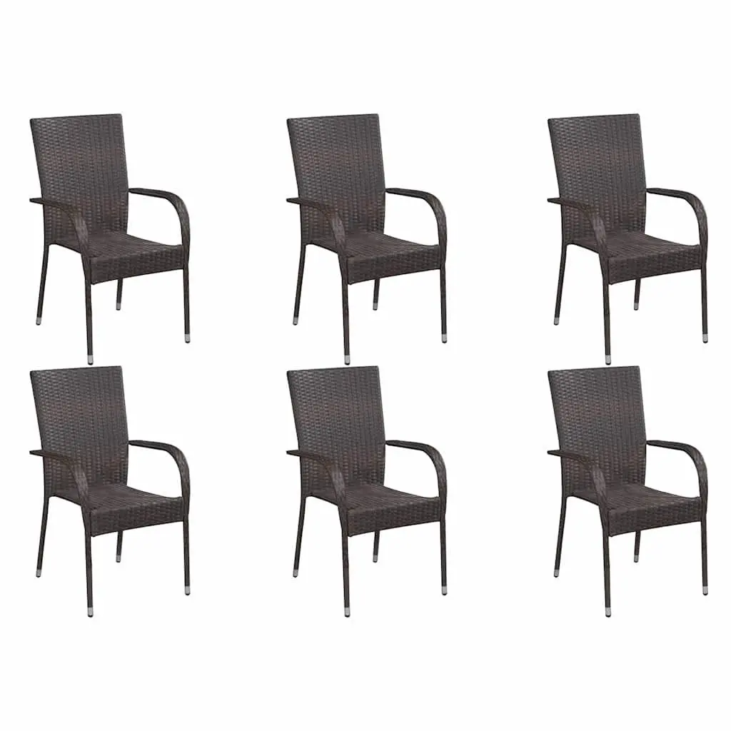 7 Piece Garden Dining Set Outdoor Use Brown Acacia Wood Table and Chairs