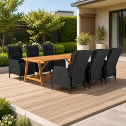 7 Piece Garden Dining Set: Dimensions & Materials Listed