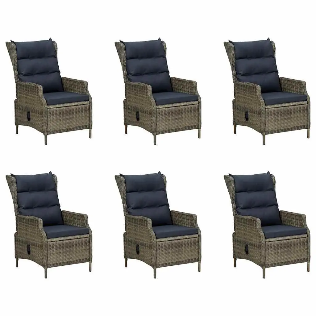7 Piece Garden Dining Set Outdoor Use Brown