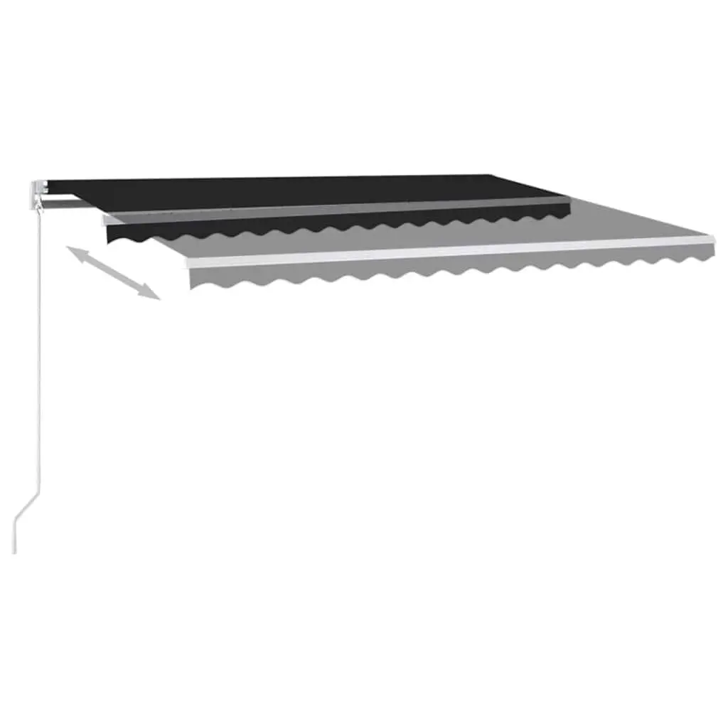 Manual Retractable Awning 400x350 cm Outdoor Patio Sun Shade Crank Handle