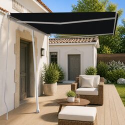 Freestanding Manual Retractable Awning 300x250 cm Anthracite Outdoor Patio