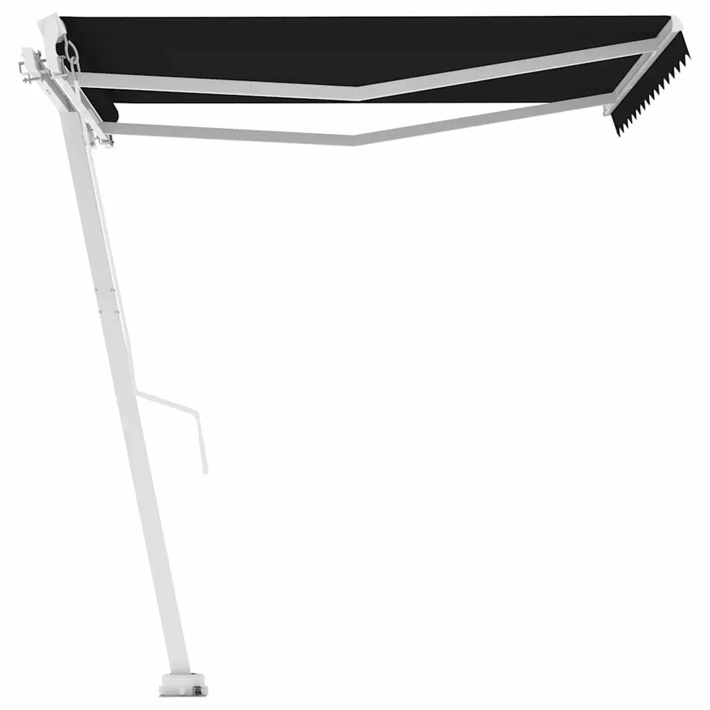 Freestanding Manual Retractable Awning Outdoor Patio 300x250 cm Anthracite