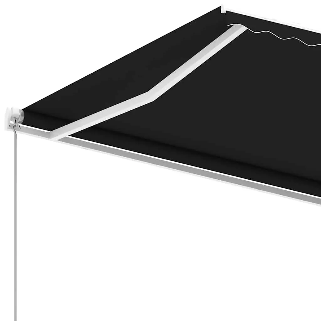Freestanding Manual Retractable Awning Outdoor Patio 300x250 cm Anthracite