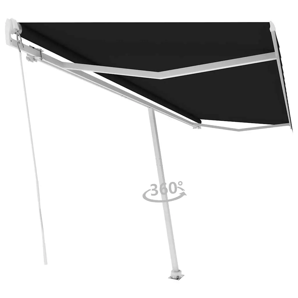 Freestanding Retractable Awning Outdoor Patio 500x300 cm Anthracite