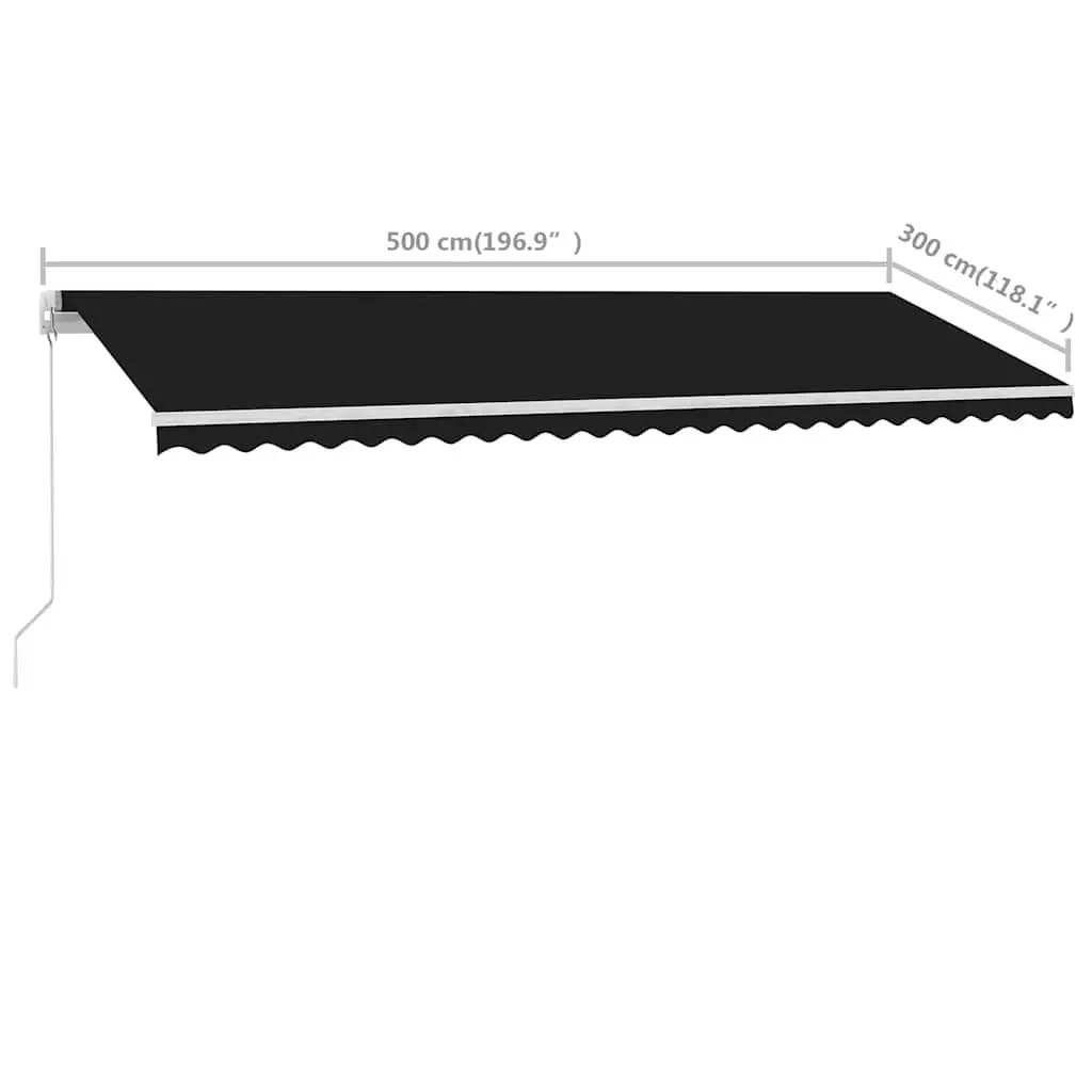Freestanding Retractable Awning Outdoor Patio 500x300 cm Anthracite