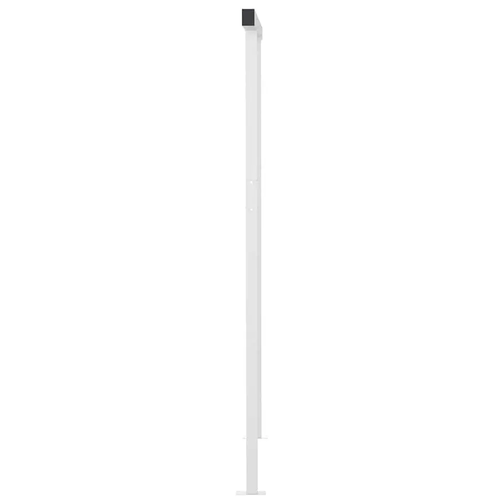 Manual Retractable Awning with Posts 3x2.5m Patio Sun Shade Blue White Outdoor