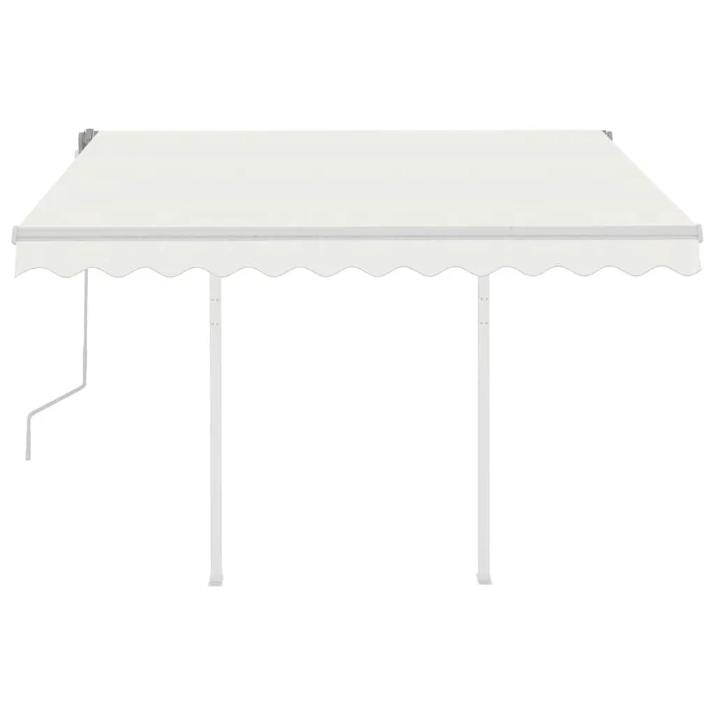 Manual Retractable Awning Patio Outdoor Garden Shade 3x2.5m Cream Adjustable