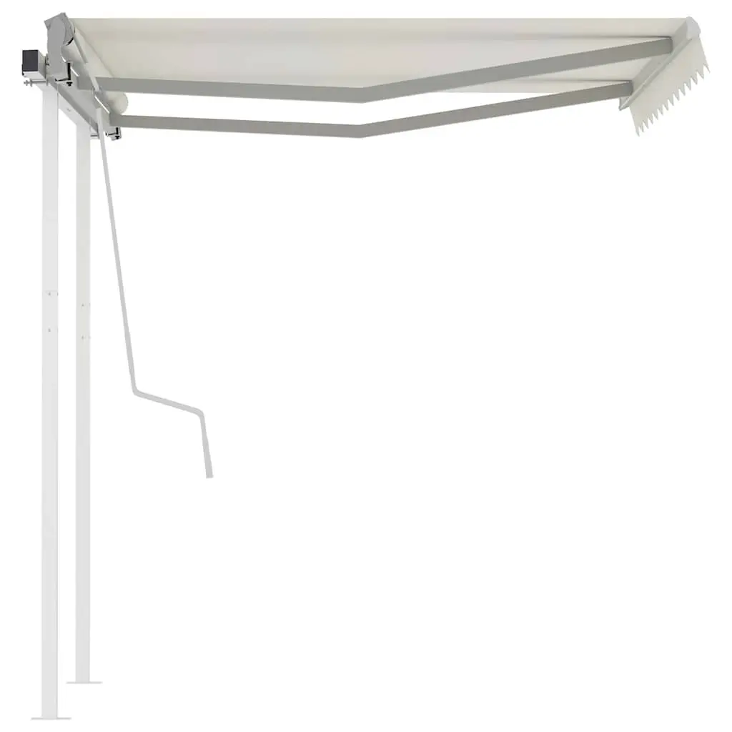 Manual Retractable Awning Patio Outdoor Garden Shade 3x2.5m Cream Adjustable