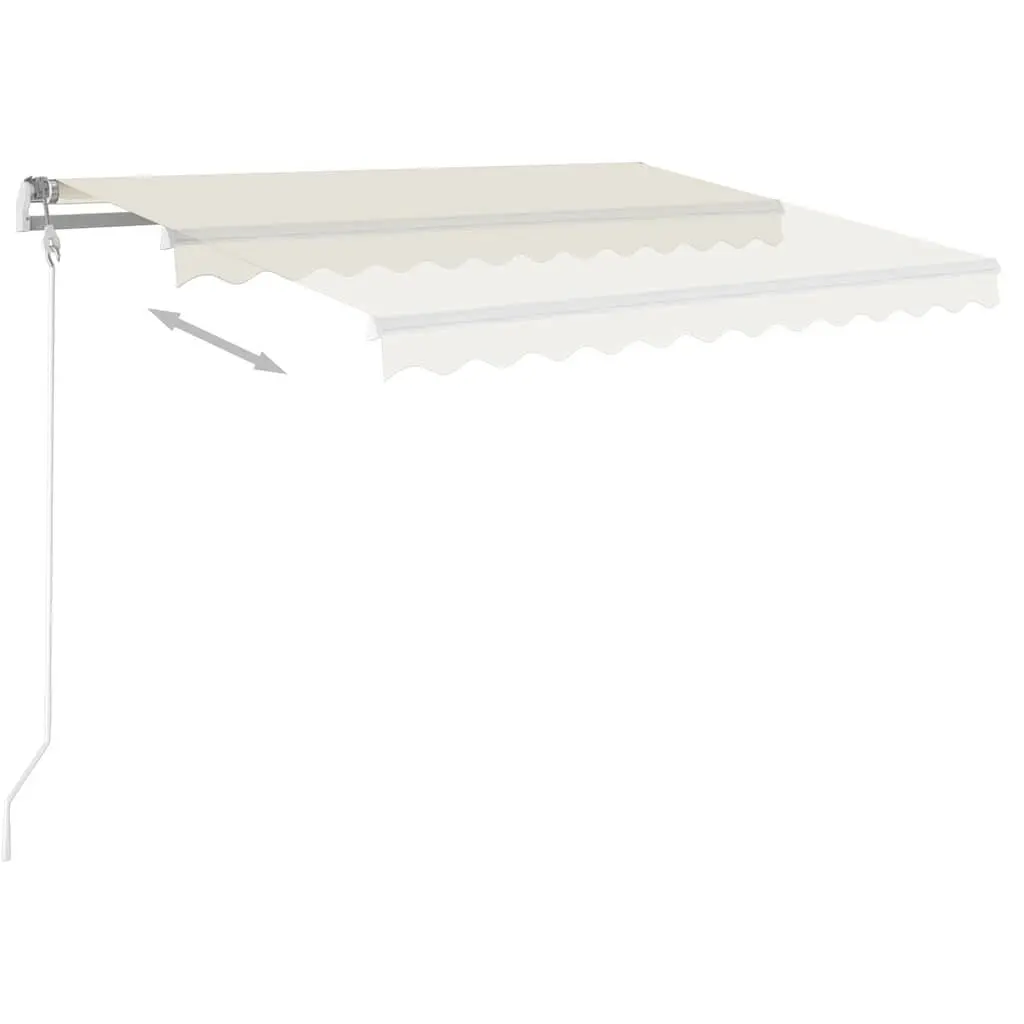 Manual Retractable Awning Patio Outdoor Garden Shade 3x2.5m Cream Adjustable