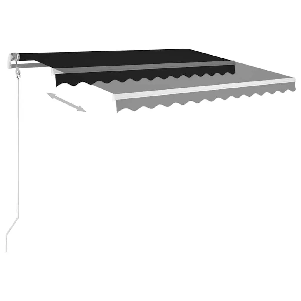 Manual Retractable Awning 3x2.5m Patio Garden Sun Shade Outdoor Canopy Posts