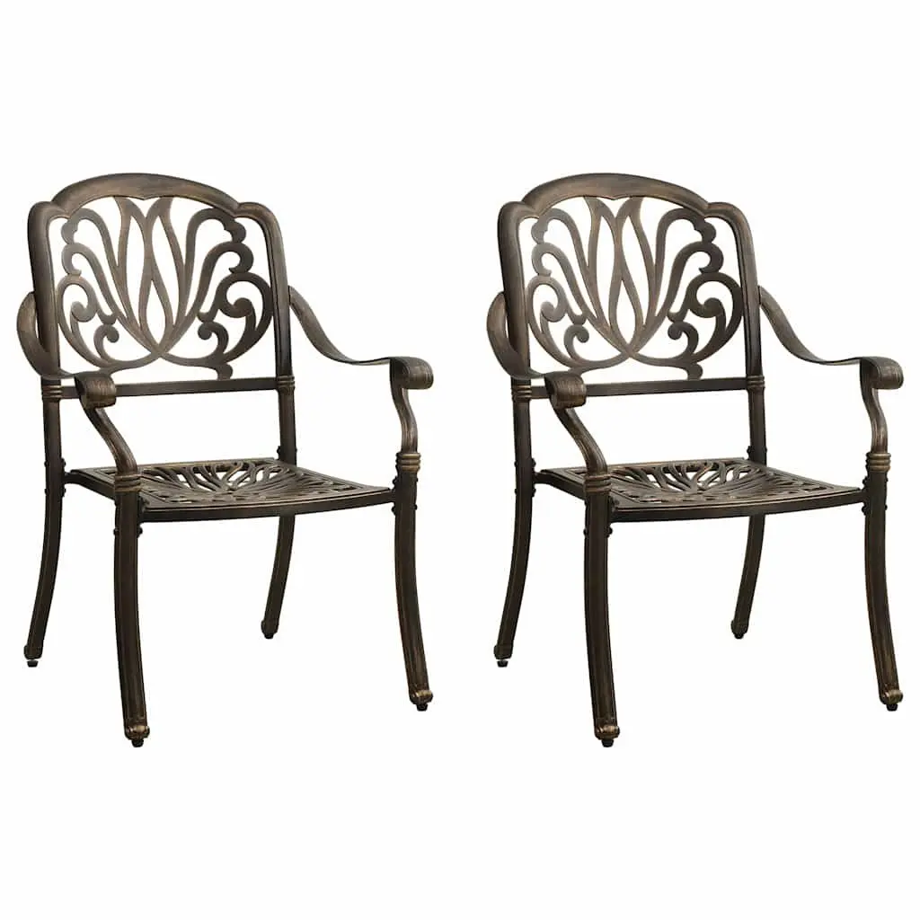 3 Piece Bistro Set Outdoor Garden Furniture Cast Aluminium Bronze Chairs Table