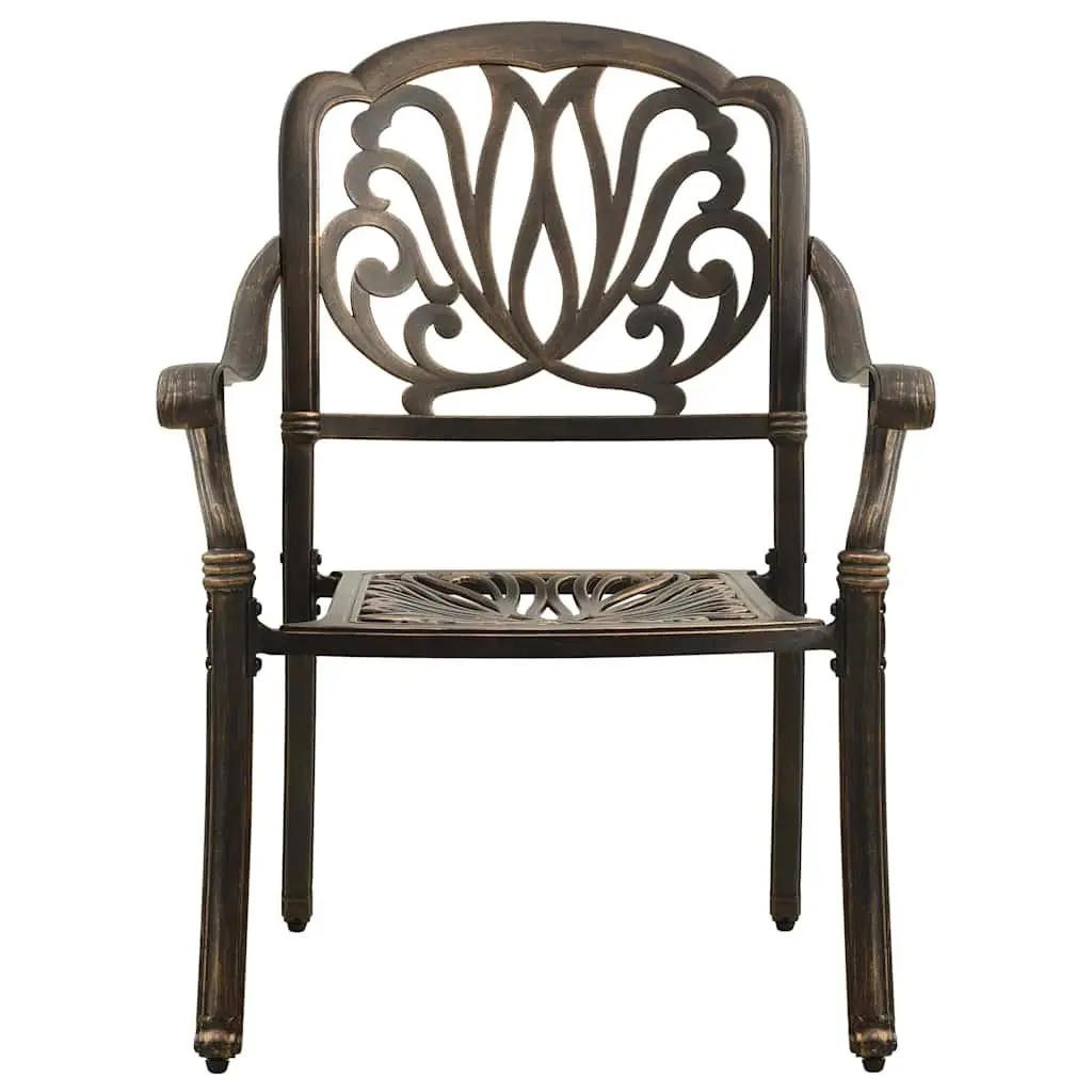 3 Piece Bistro Set Outdoor Garden Furniture Cast Aluminium Bronze Chairs Table