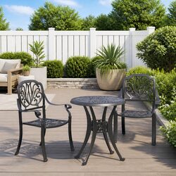 Specifications of 3-Piece Black Bistro Set for Outdoors