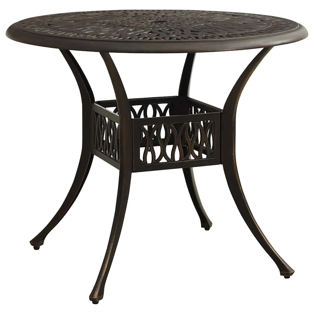 3 Piece Bistro Set Outdoor Garden Patio Cast Aluminium Brown Table Chairs