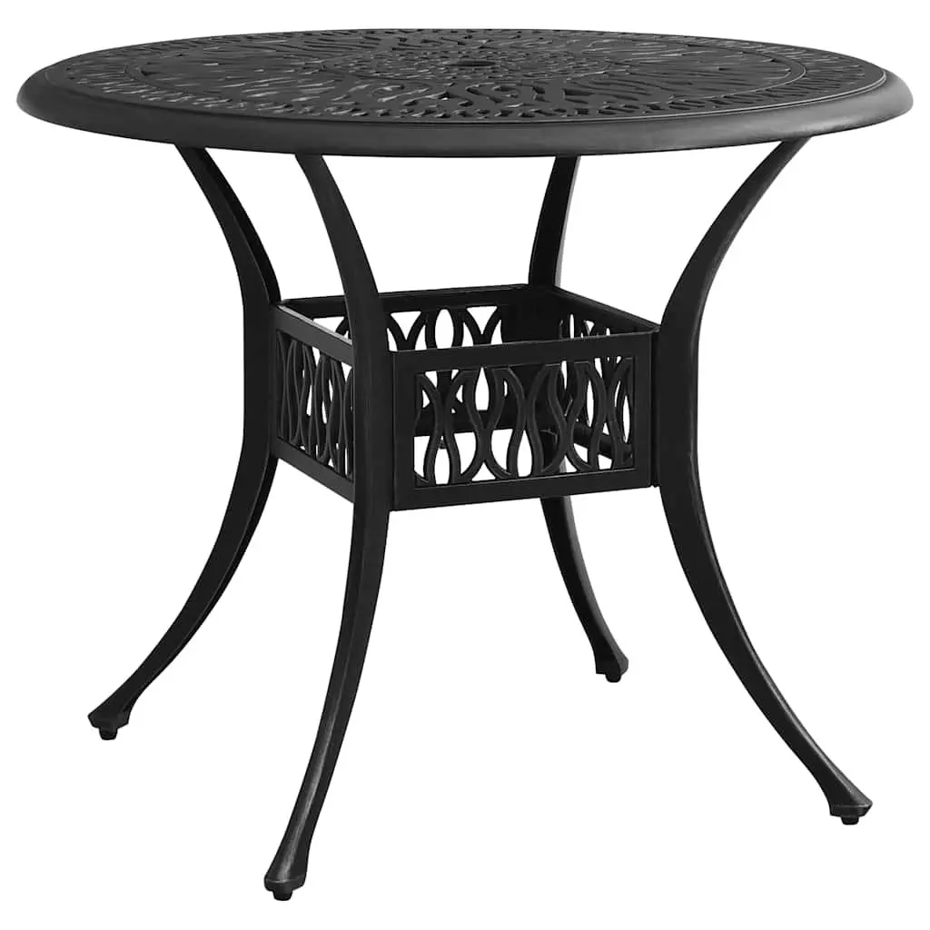 Outdoor Bistro Set 3 Piece Black Cast Aluminium Garden Furniture