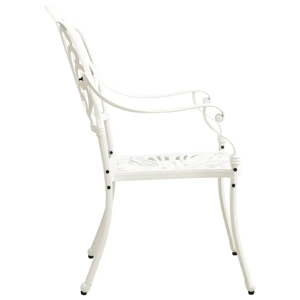 3-Piece White Cast Aluminium Bistro Set