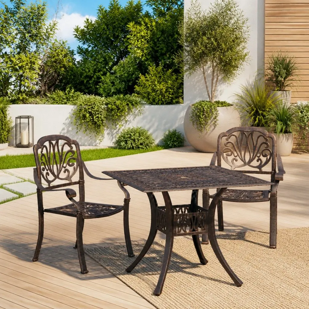 3 Piece Bistro Set with Umbrella Hole