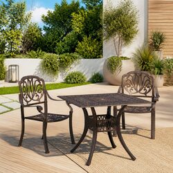 Durable 3 Piece Bistro Set with Umbrella Hole