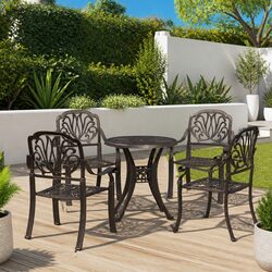 5 Piece Bistro Set with Cast Aluminium Construction