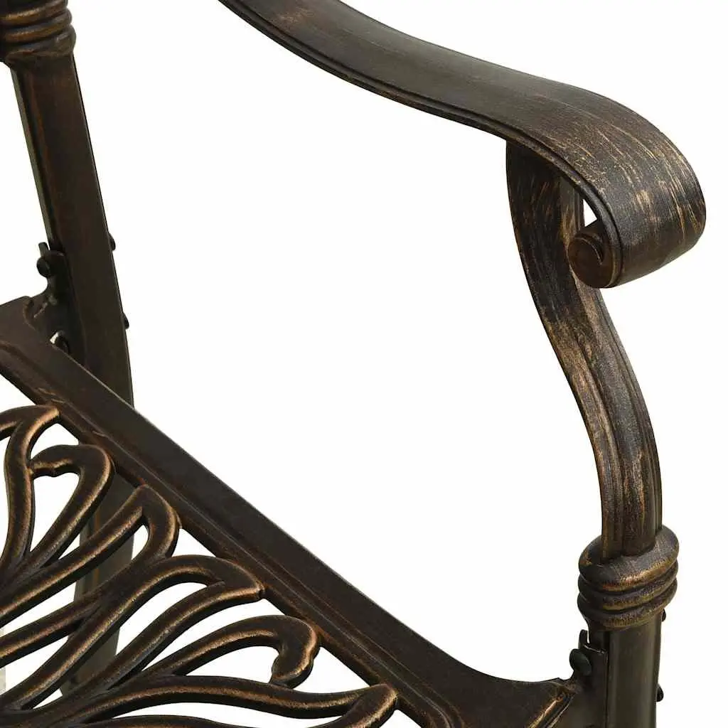 5 Piece Bistro Set Outdoor Use Cast Aluminium Brown