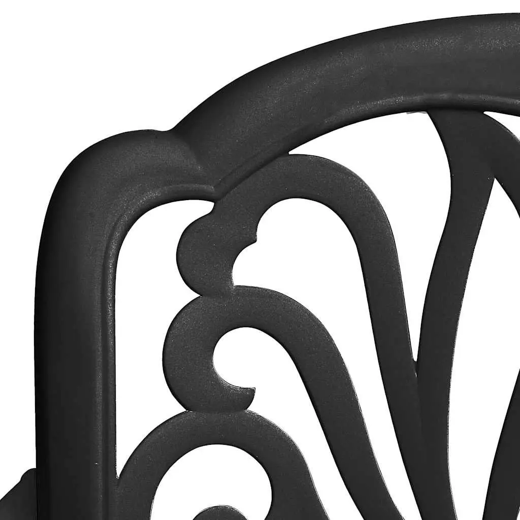Bistro Set Outdoor Furniture Black Cast Aluminium 5 Piece Table and Chairs