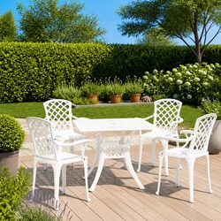 Specifications for 5-Piece White Bistro Set with Umbrella Hole