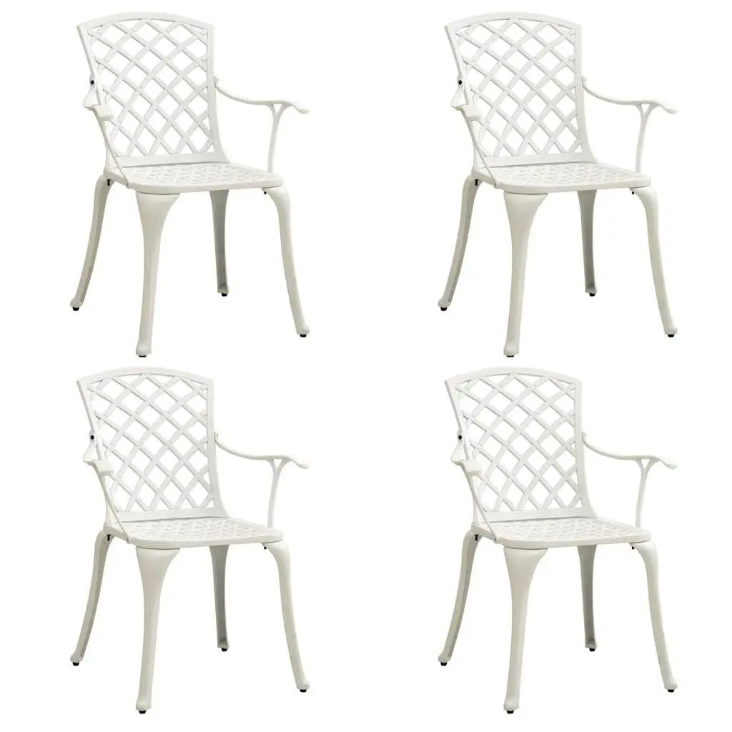 5-Piece White Bistro Set with Umbrella Hole