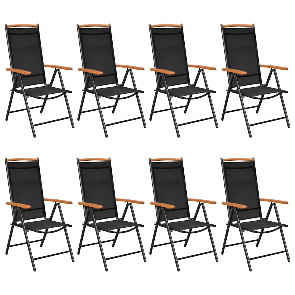 Garden Dining Set 9 Piece Outdoor Patio Furniture Black Aluminium Chairs Table