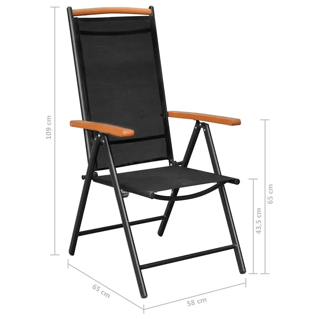 Garden Dining Set 9 Piece Outdoor Patio Furniture Black Aluminium Chairs Table