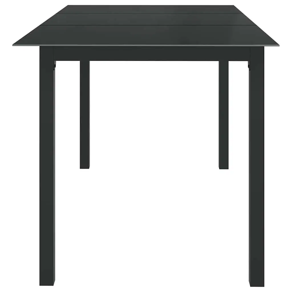 7 Piece Garden Dining Set Anthracite Aluminium Frame Glass Table Outdoor Patio