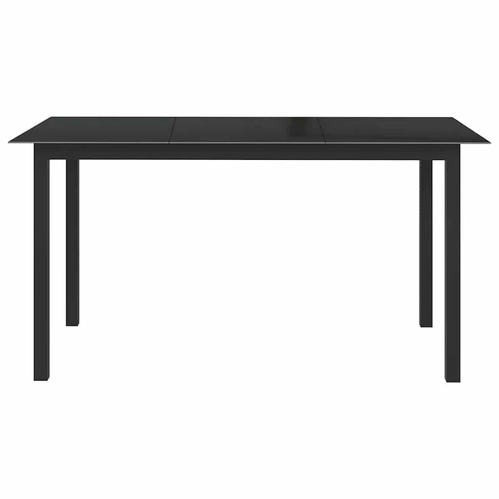 Garden Dining Set for Outdoor Use 7 Piece Aluminium Frame Glass Table