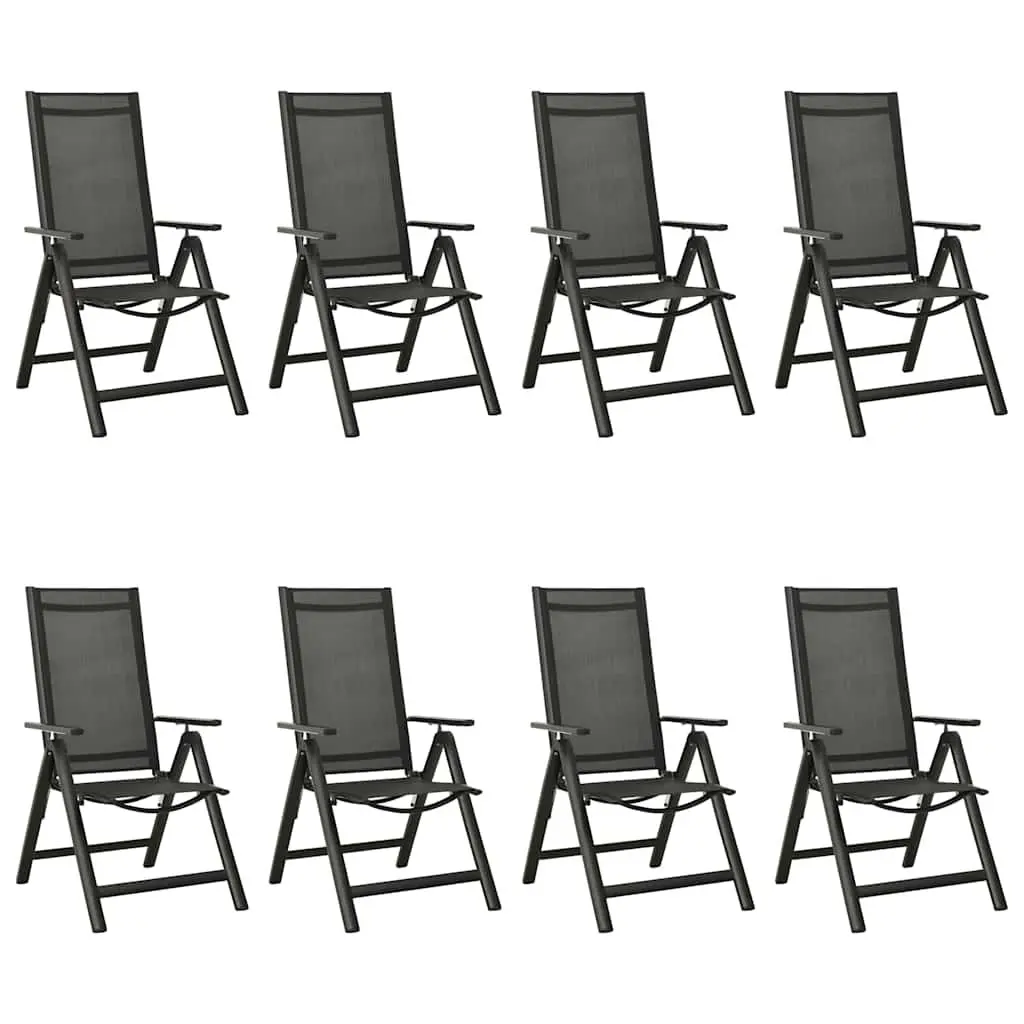 Garden Dining Set 9 Piece Outdoor Furniture Anthracite Chairs Table Patio