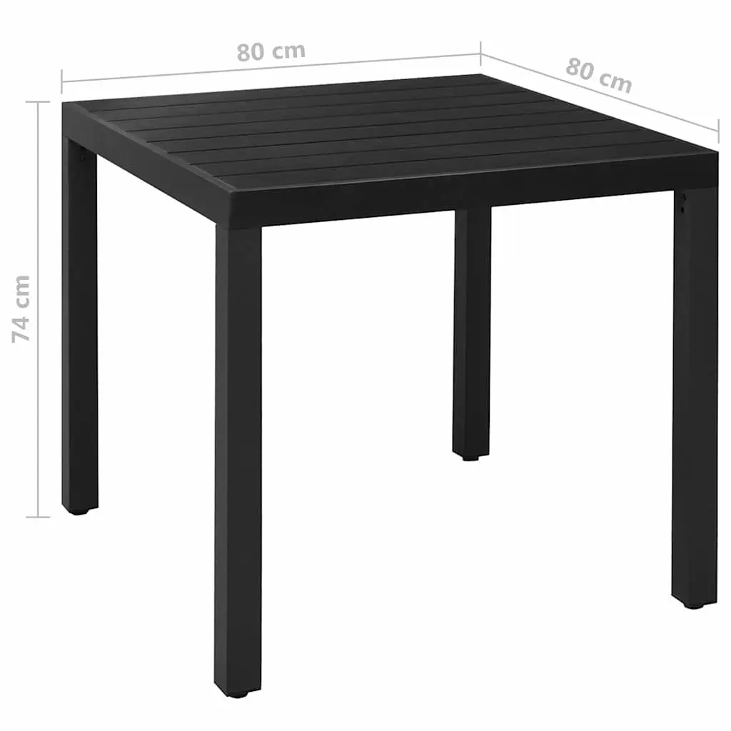 Garden Dining Set Outdoor Furniture 5 Piece Black Aluminium Frame Textilene