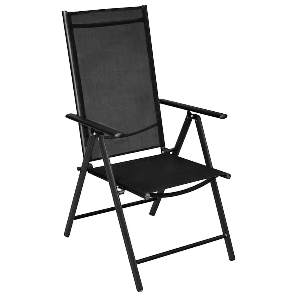 Garden Dining Set Outdoor Furniture 5 Piece Black Aluminium Frame Textilene